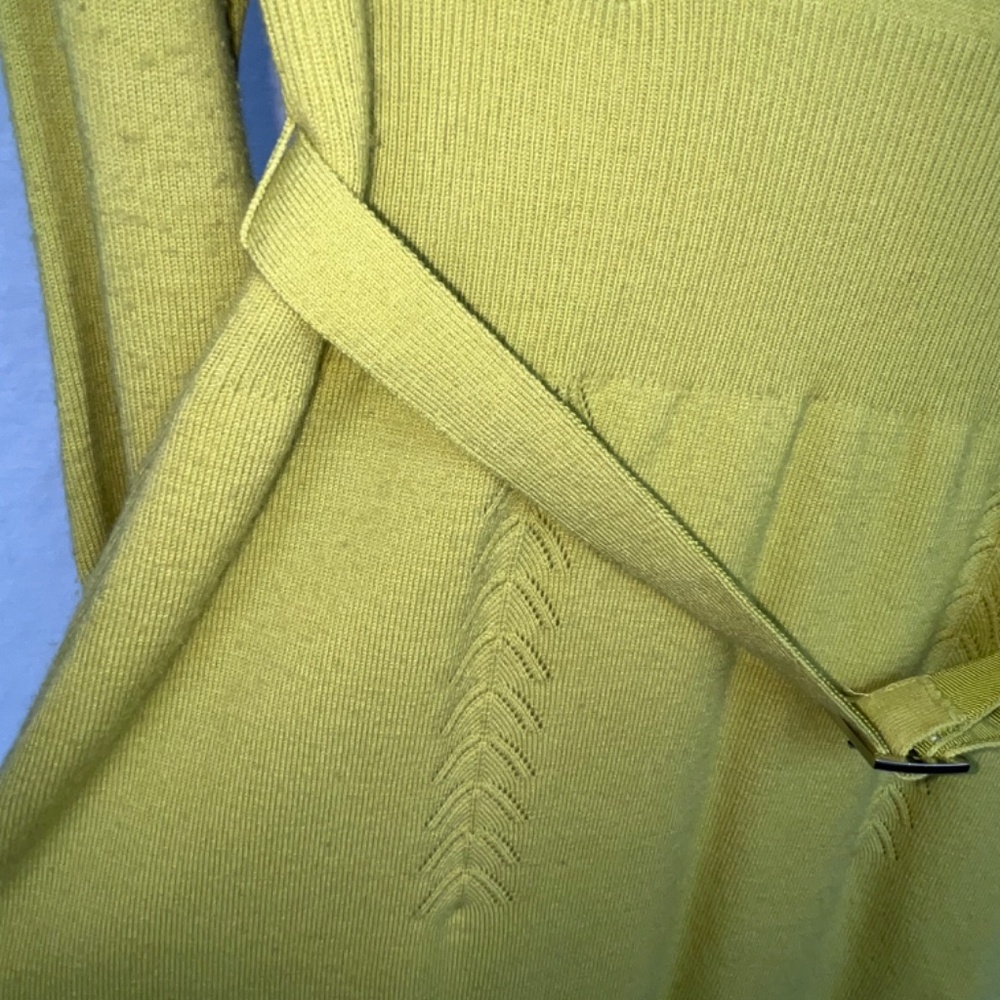 DONATED -  Karen Millen (2) chartreuse (lime green/yellow) soft wool mini dress. - Picture 8 of 16
